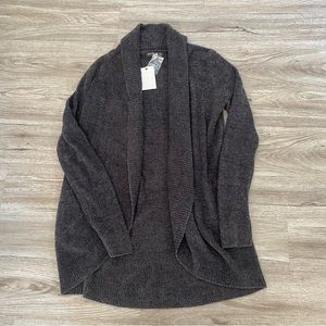 Barefoot Dreams CozyChic Lite Circle Cardigan Carbon-Black Size M NWT